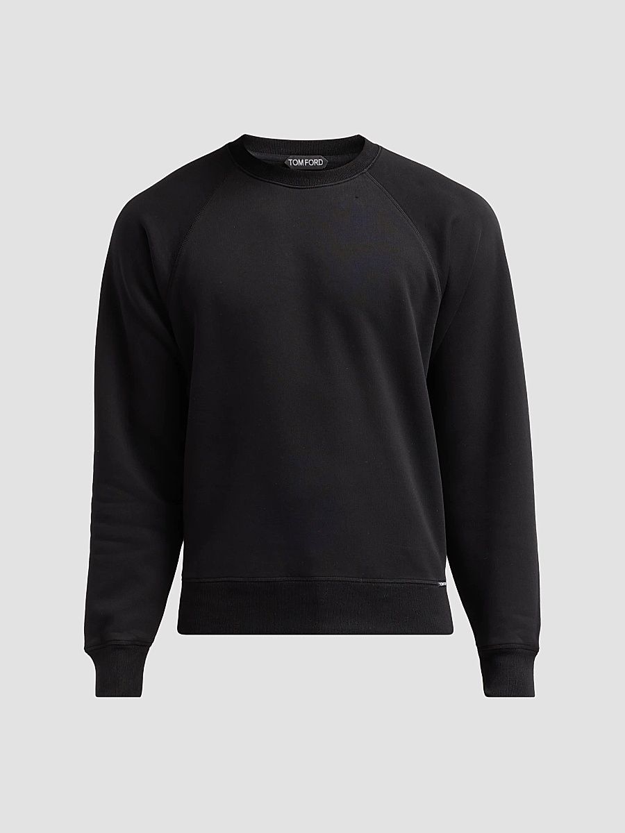 TOM FORD Men's Crewneck Cotton Sweatshirt - Black - Size 48