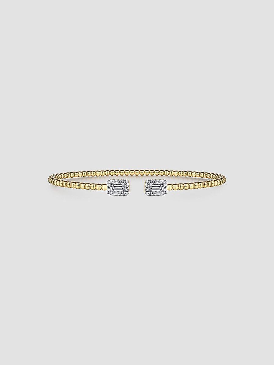 Gabriel & Co Women's Bujukan 14K Gold & 0.30 TCW Diamond Cuff - Yellow Gold - Size 6
