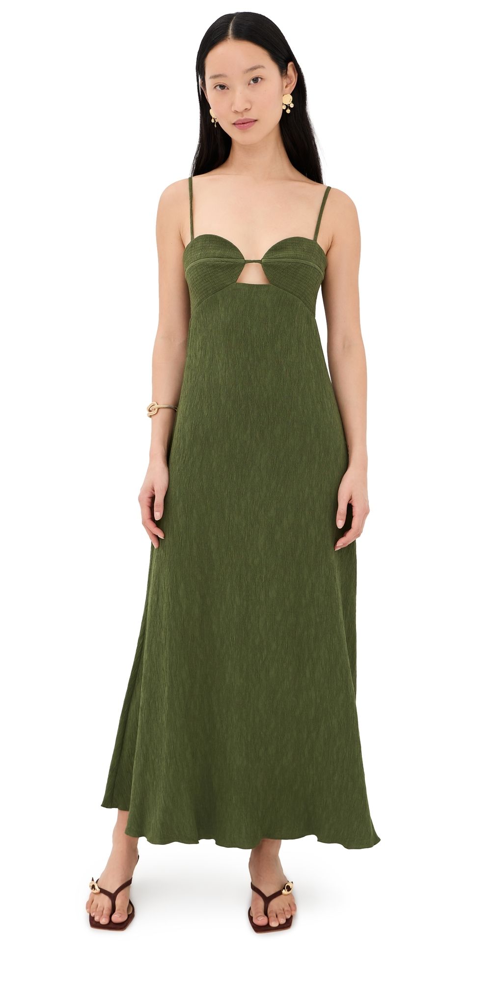 Johanna Ortiz Pine Green Dream Spinner Dress Pine Green 4
