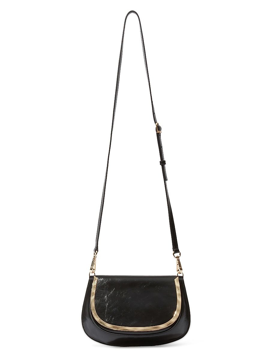 Women's Logan Patent Leather Crossbody Bag - Black