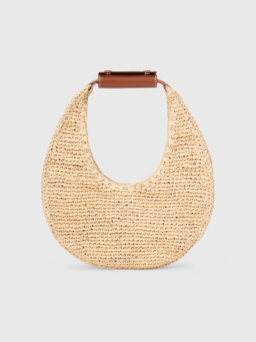 Staud Women's Moon Raffia Tote Bag - Natural Tan