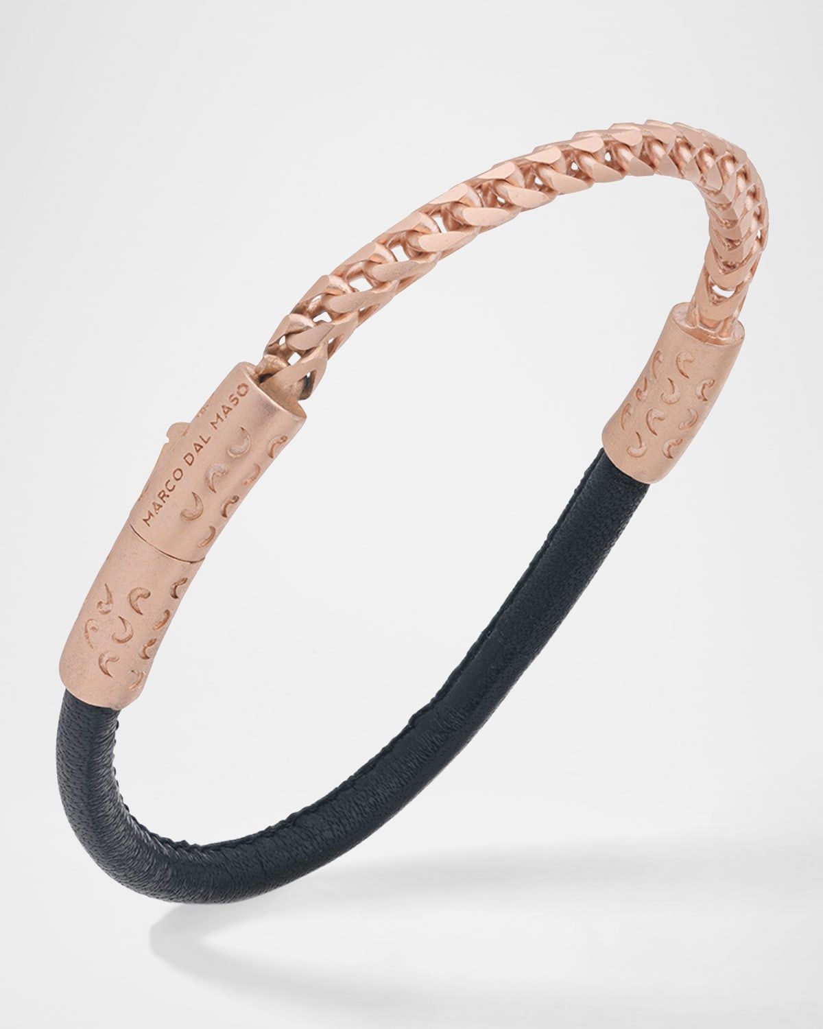 Men & apos;s Lash Leather Franco Chain Combo Bracelet, Gold