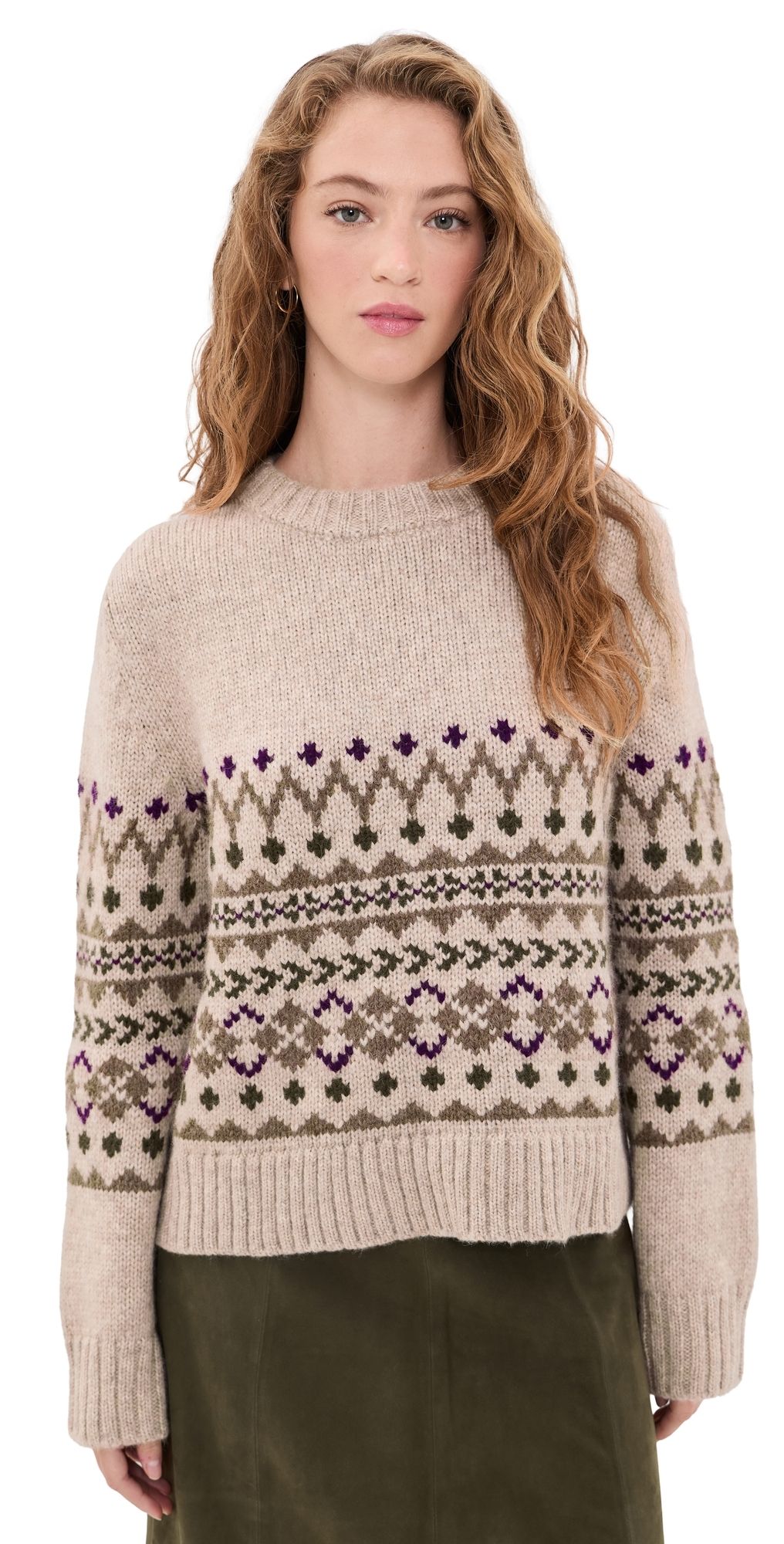 Jenni Kayne Sterling Oatmeal Alpaca Crewneck Oatmeal S