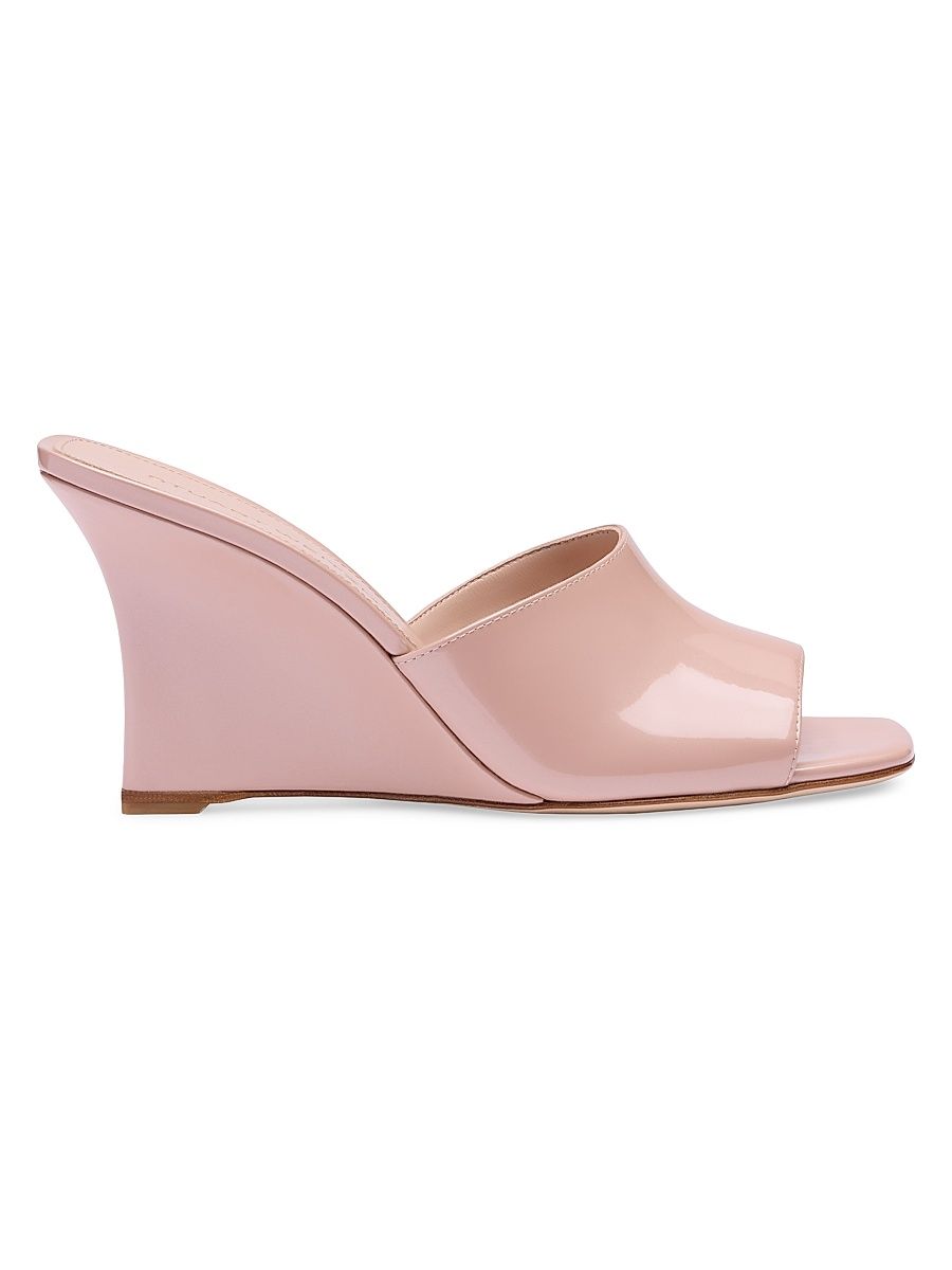 Women's Vinnie 85MM Patent Leather Wedge Mules - Blushful - Size 9.5