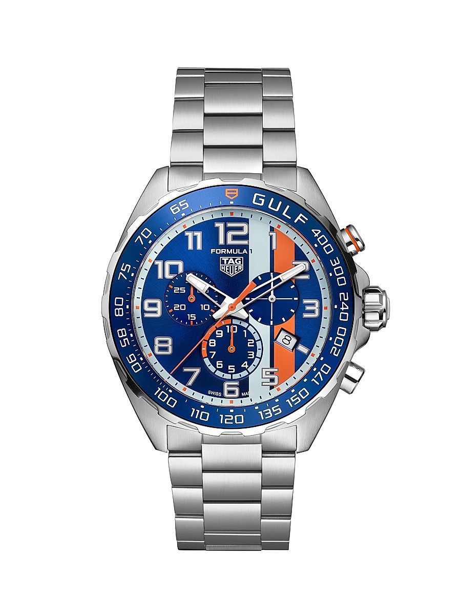 Men's Formula 1 X Gulf Chroxgulf Stainless Steel Chronograph Watch - Blue