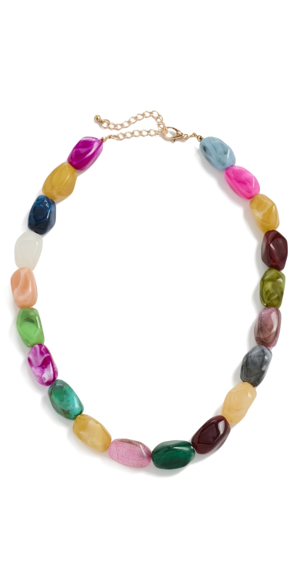 By Adina Eden Gold Chain & Multicolor Bead Necklace Multi-Color One Size