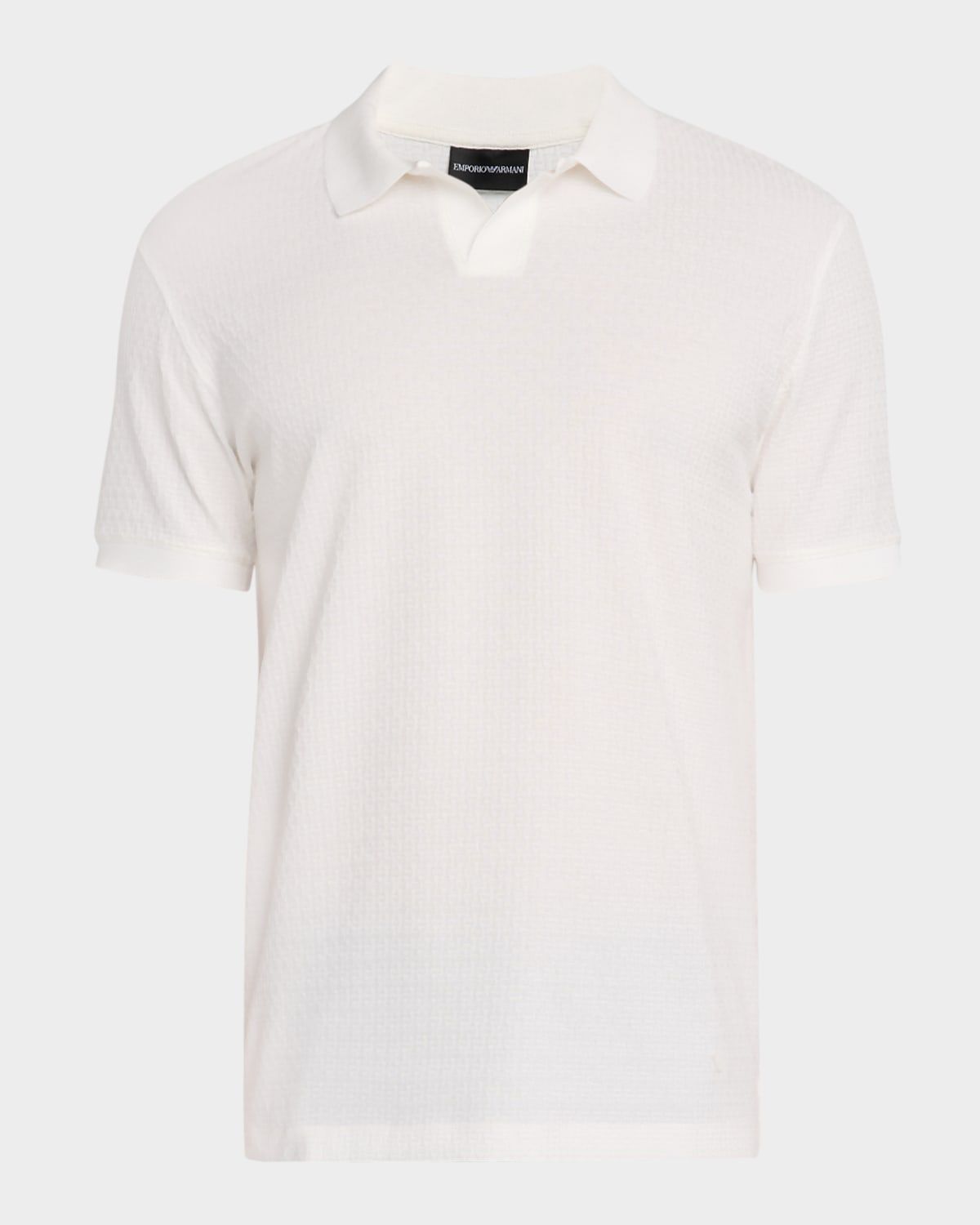 Men & apos;s Chain Stitch Jacquard Knit Polo Shirt