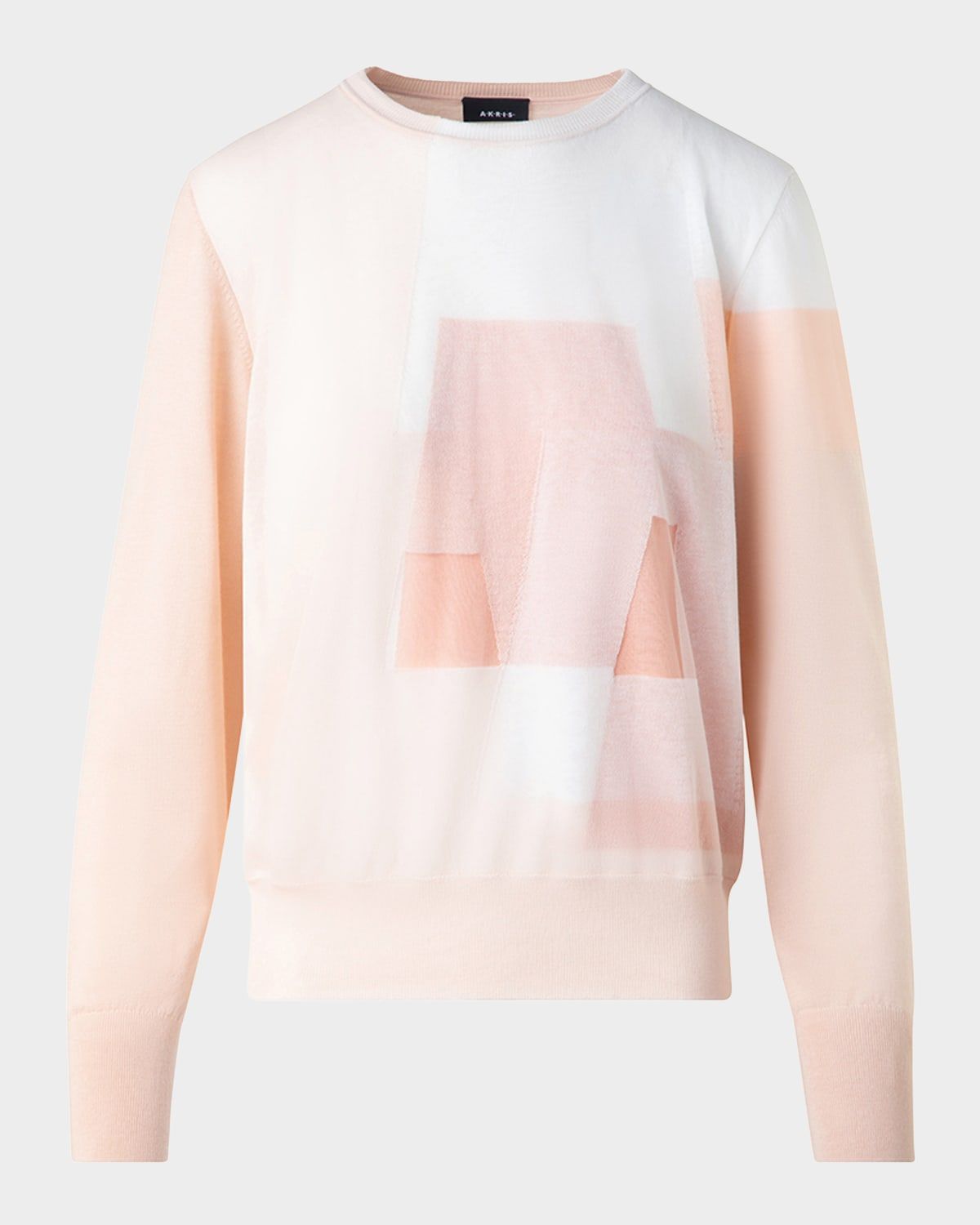 Trapeze Rayonnant Intarsia Double-Layer Knit Sweater