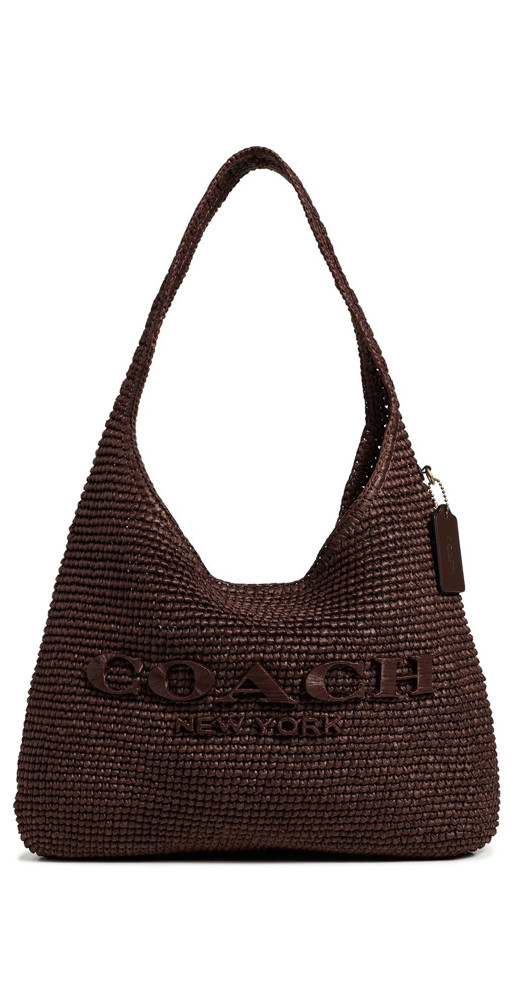 Coach Brooklyn Raffia Shoulder Bag Maple One Size