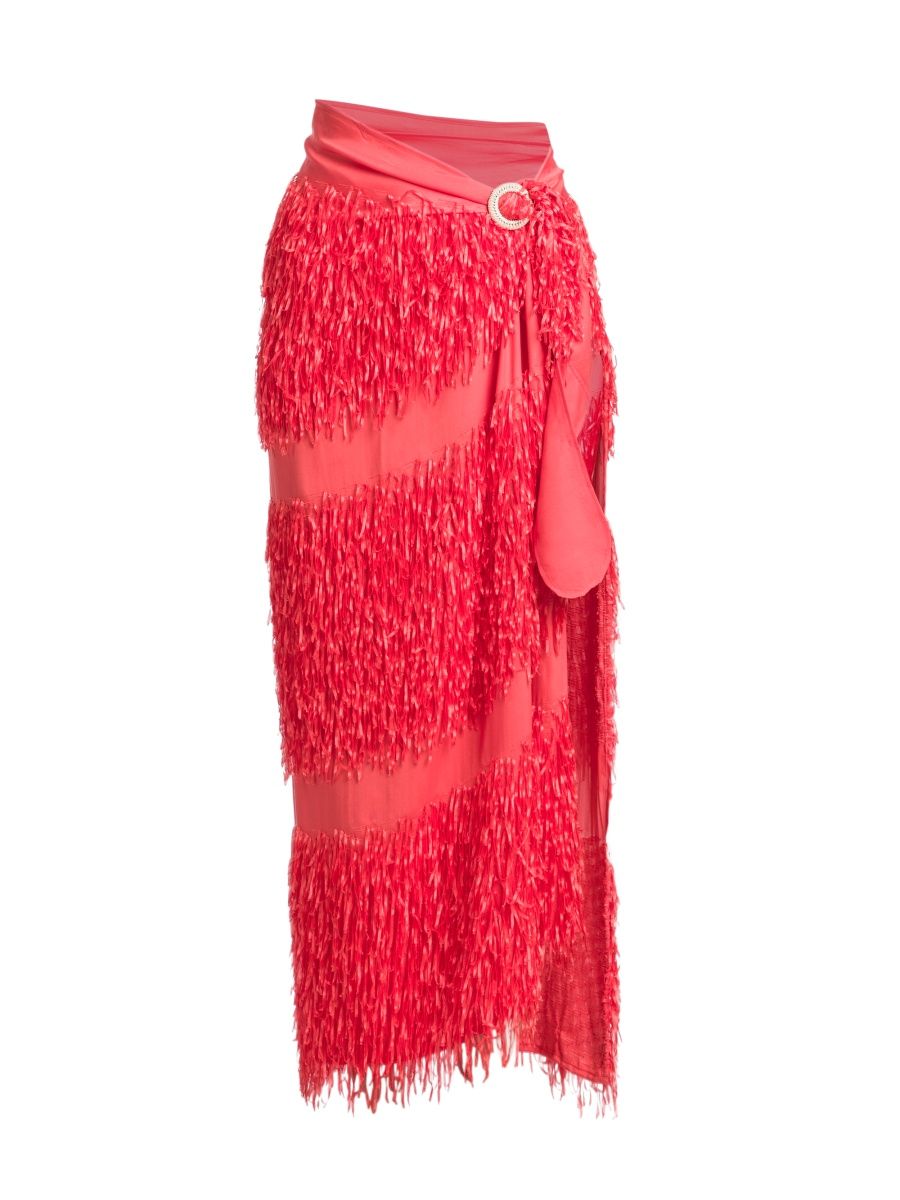 Giorgio Armani Women's Fringe Sarong Skirt - Poppy
