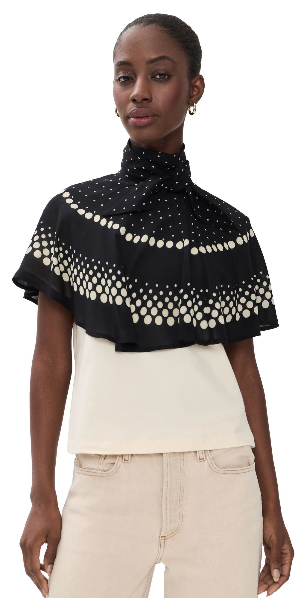 Sea Elly Polka Print Cape T-Shirt Multi L