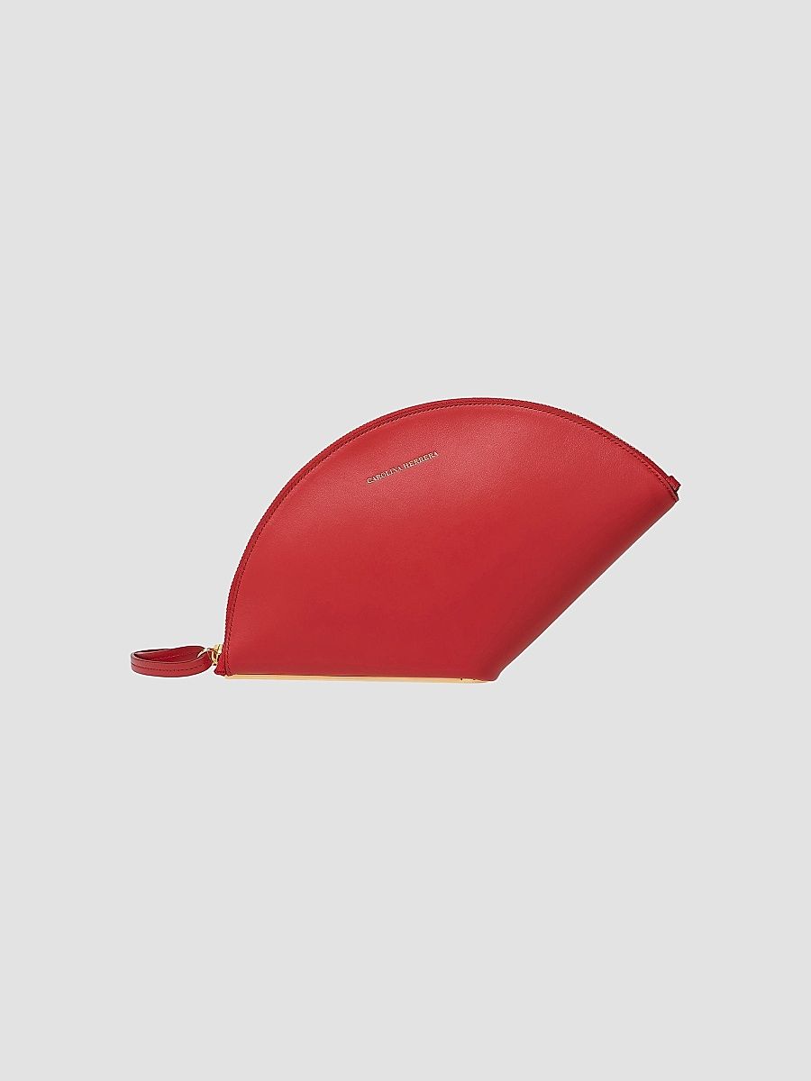 Carolina Herrera Women's Consuelo Leather Clutch - Herrera Red