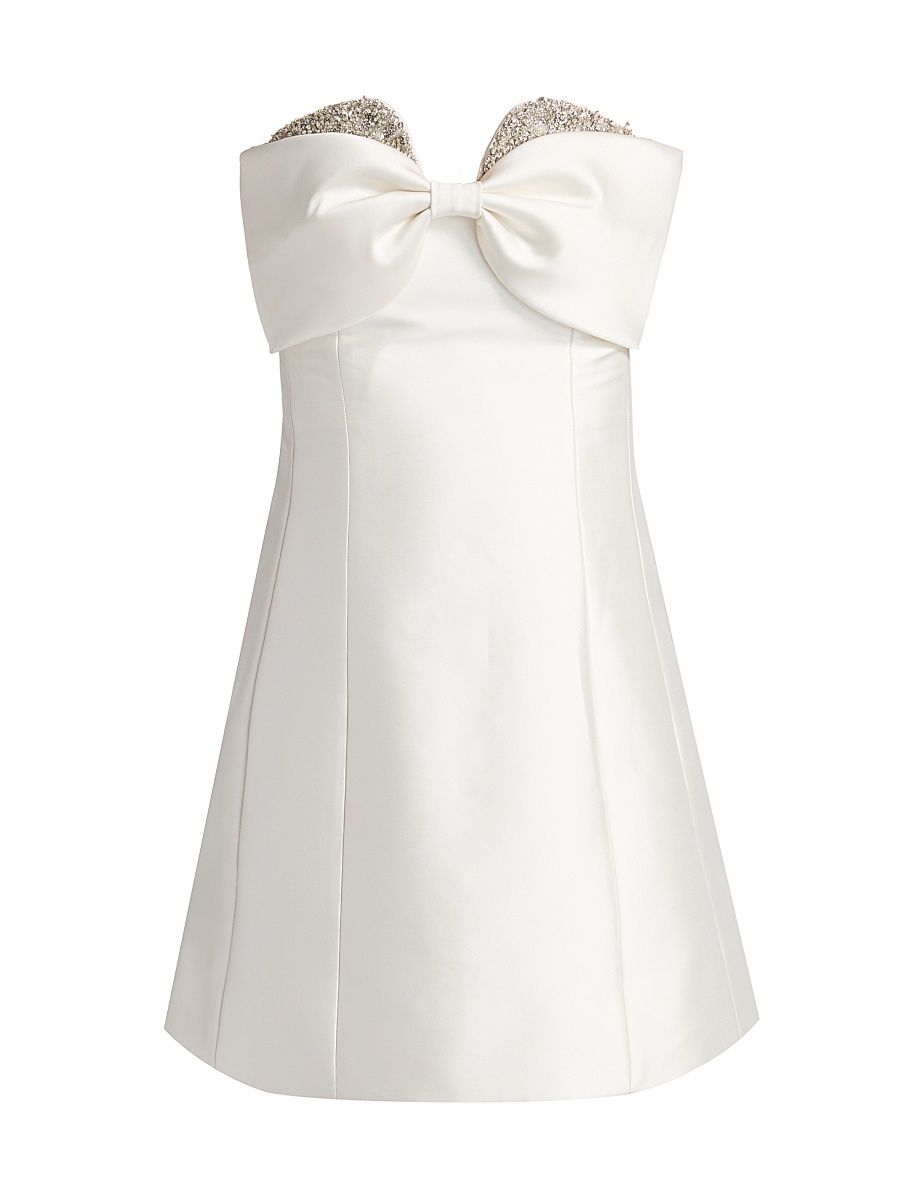 Women's Ophelia Bow-Detailed Minidress - Ivory - Size 0