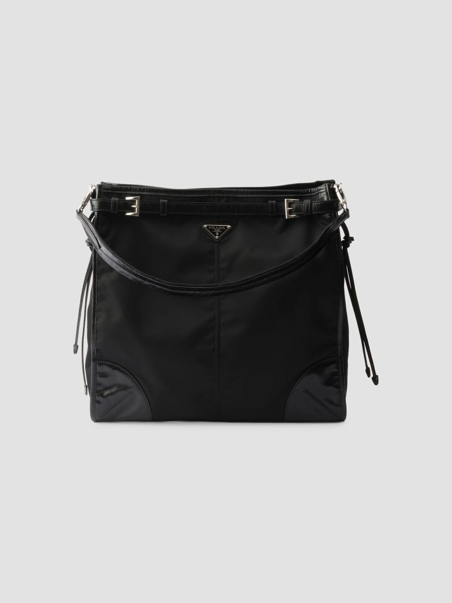 Prada Men's Bonnie Re-Nylon and Leather Shoulder Bag - Black