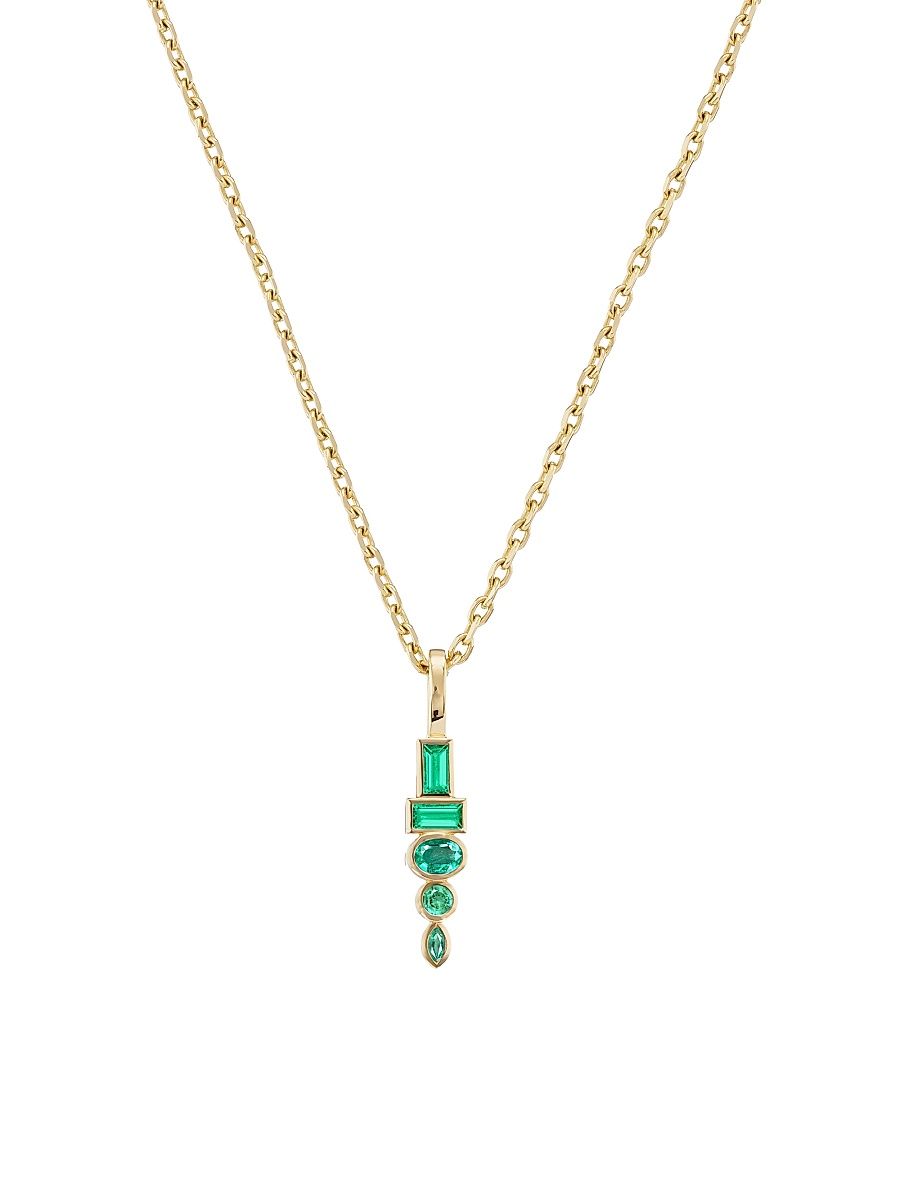 Women's Monroe Totem 18K Yellow Gold & Gemstone Pendant Necklace - Pink Sapphire