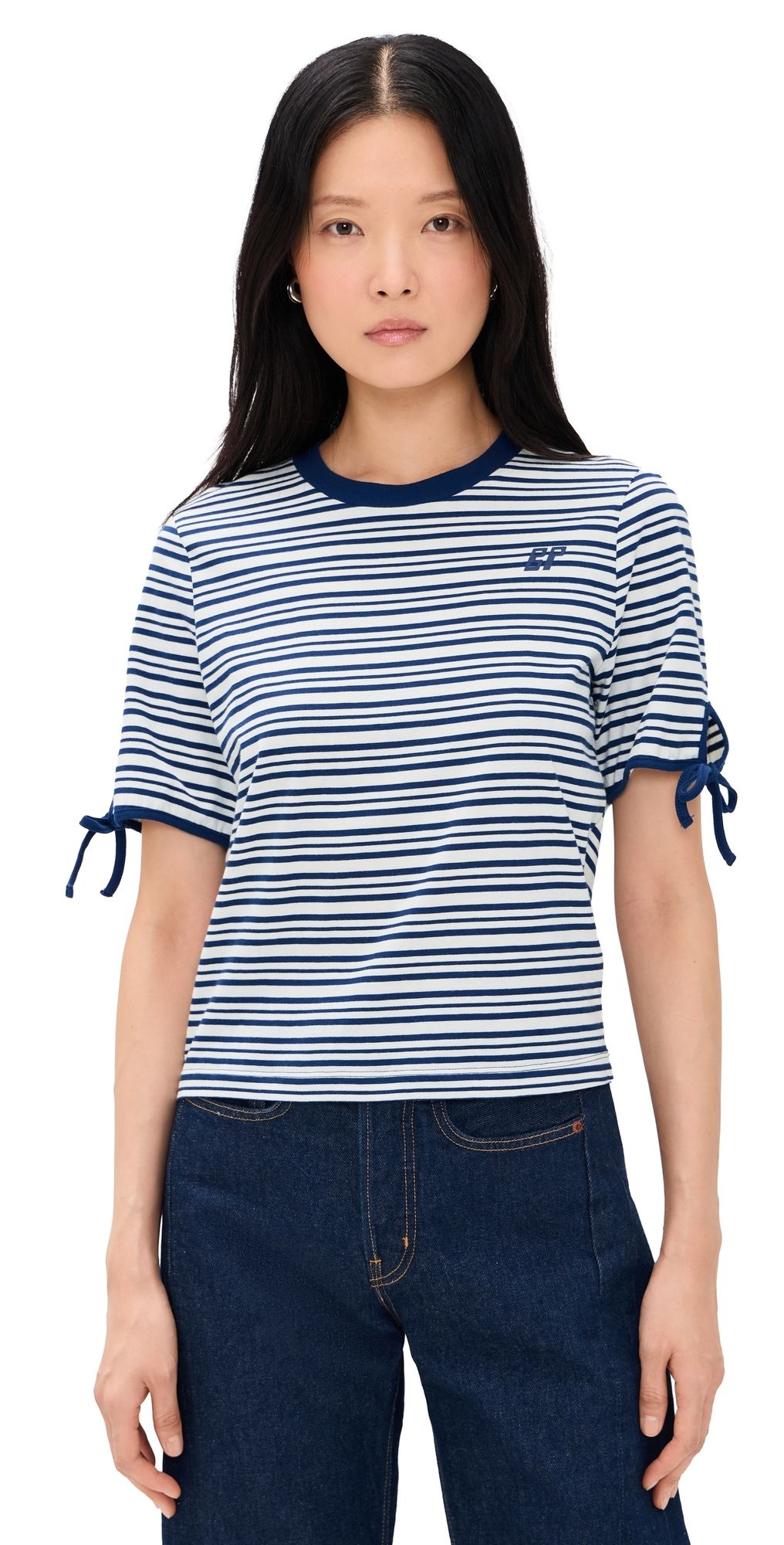 BAUM UND PFERDGARTEN Janet Striped Tee Derby Blue Stripe S
