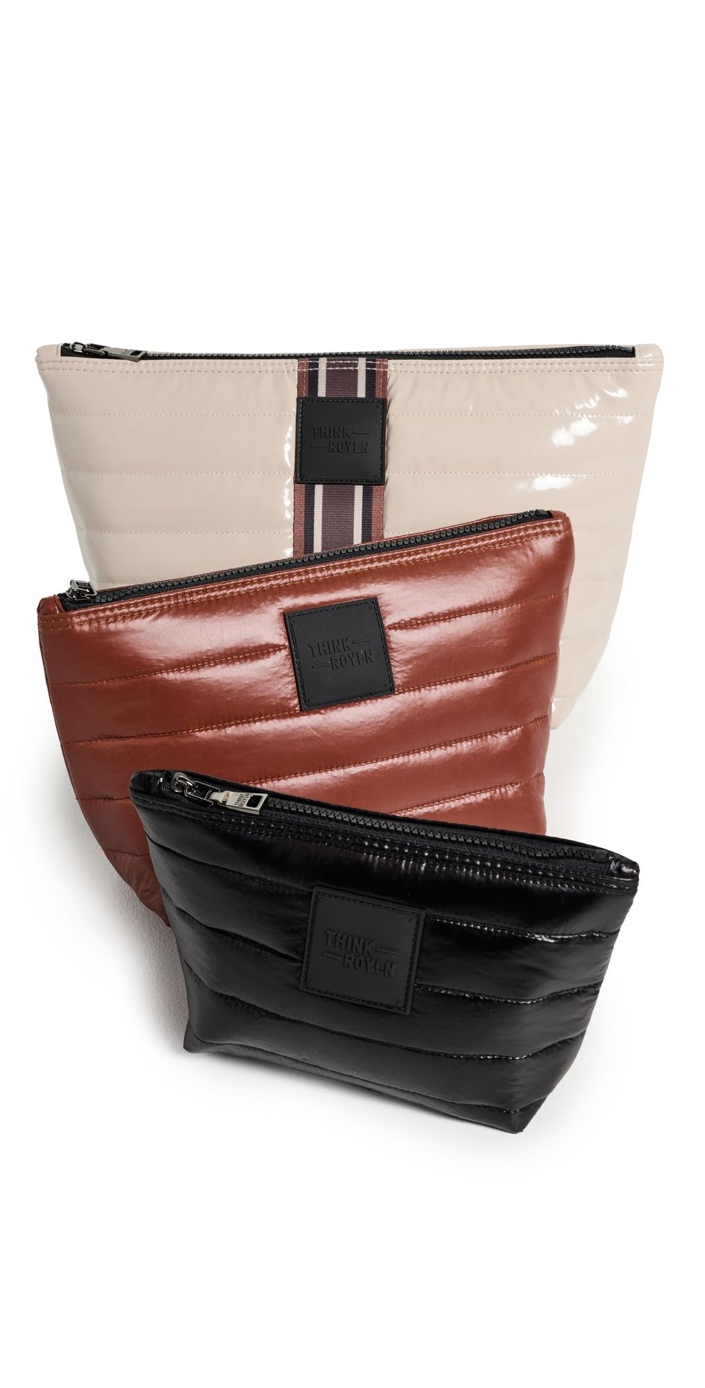 Think Royln Travel Bag Trio Blonde Patent with Stripe One Size
