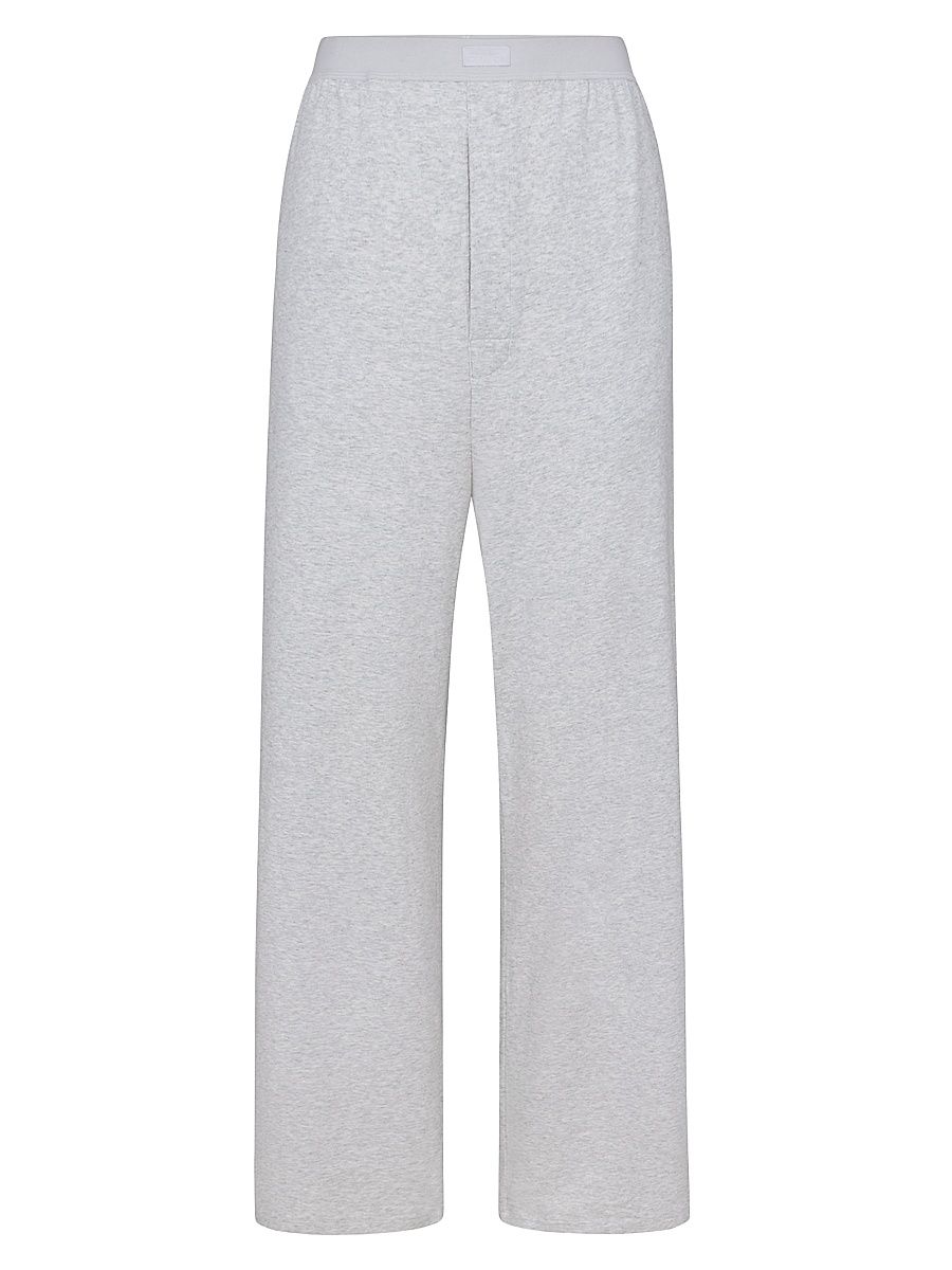 SKIMS Women's Boyfriend Loose Wide-Leg Pants - Light Heather Grey - Size XS