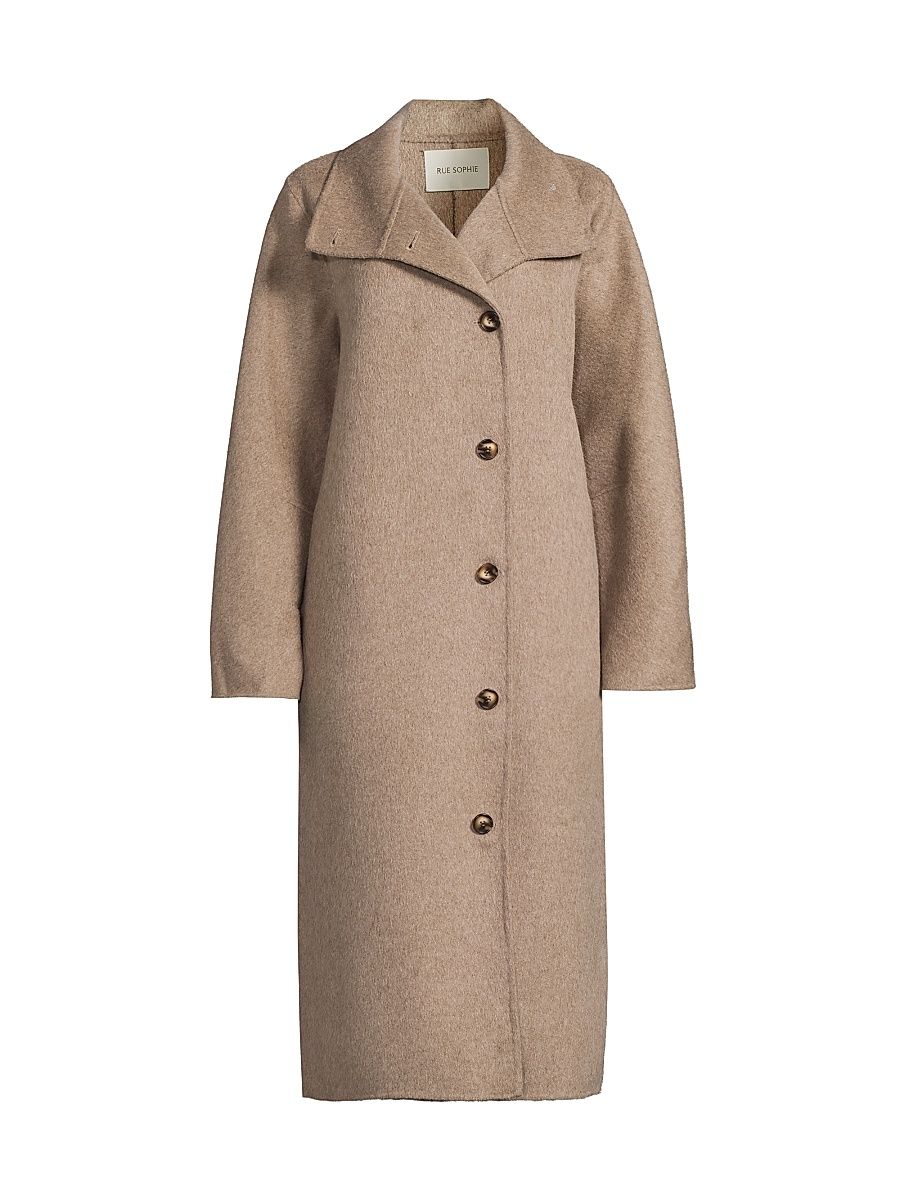 Women's Eligio Wool Cocoon Coat - Taupe - Size XL
