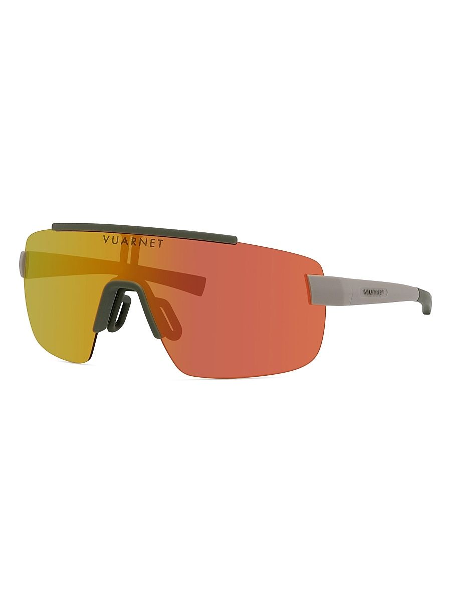 Men's Outdoor-Racing Mirrrored Mask Sunglasses - Shiny Beige Roviex