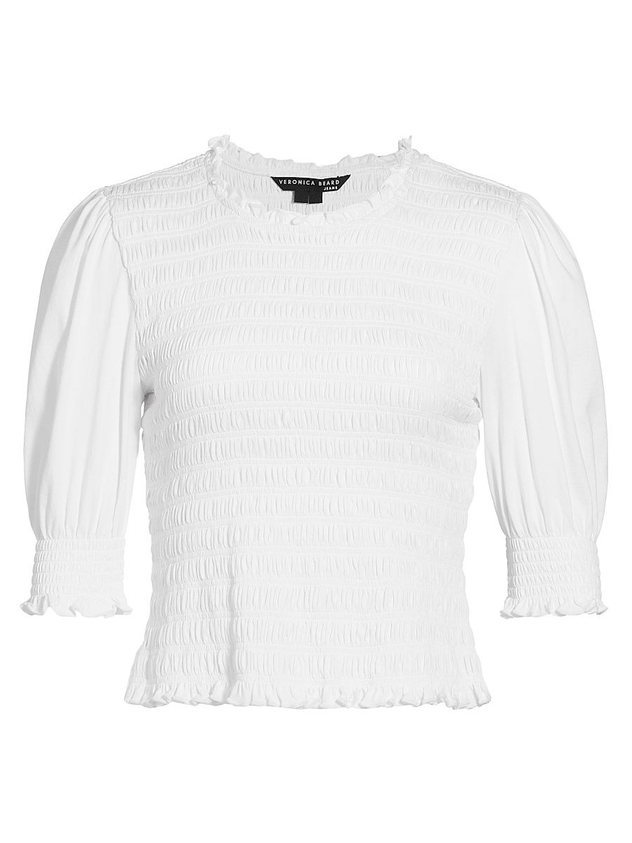Women's Langston Smocked Top - White - Size XL