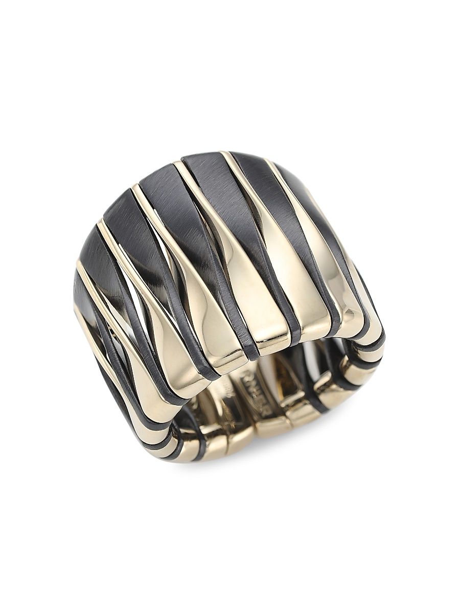 Women's Coucher Du Soleil 18K White Gold & Bronze Tapered Ring - White Gold Bronze - Size 6.75