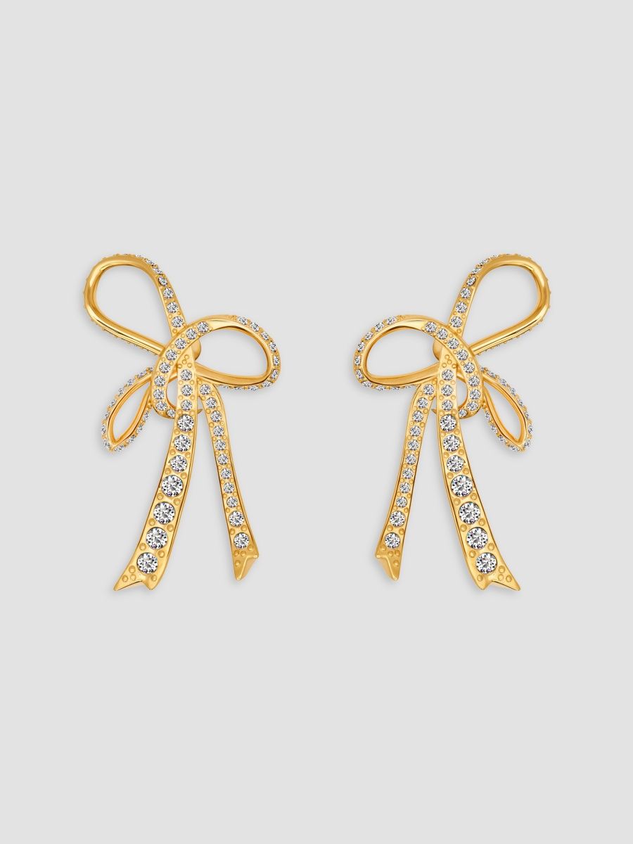 Oscar de la Renta Women's Goldtone & Glass Crystal Bow Drop Earrings - Crystal