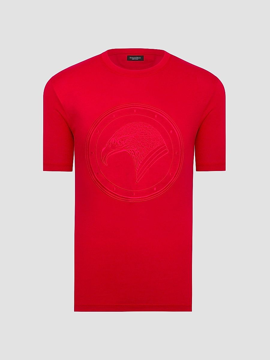 Men's Eagle Embroidered Logo T-Shirt - Spy Red - Size XXXL