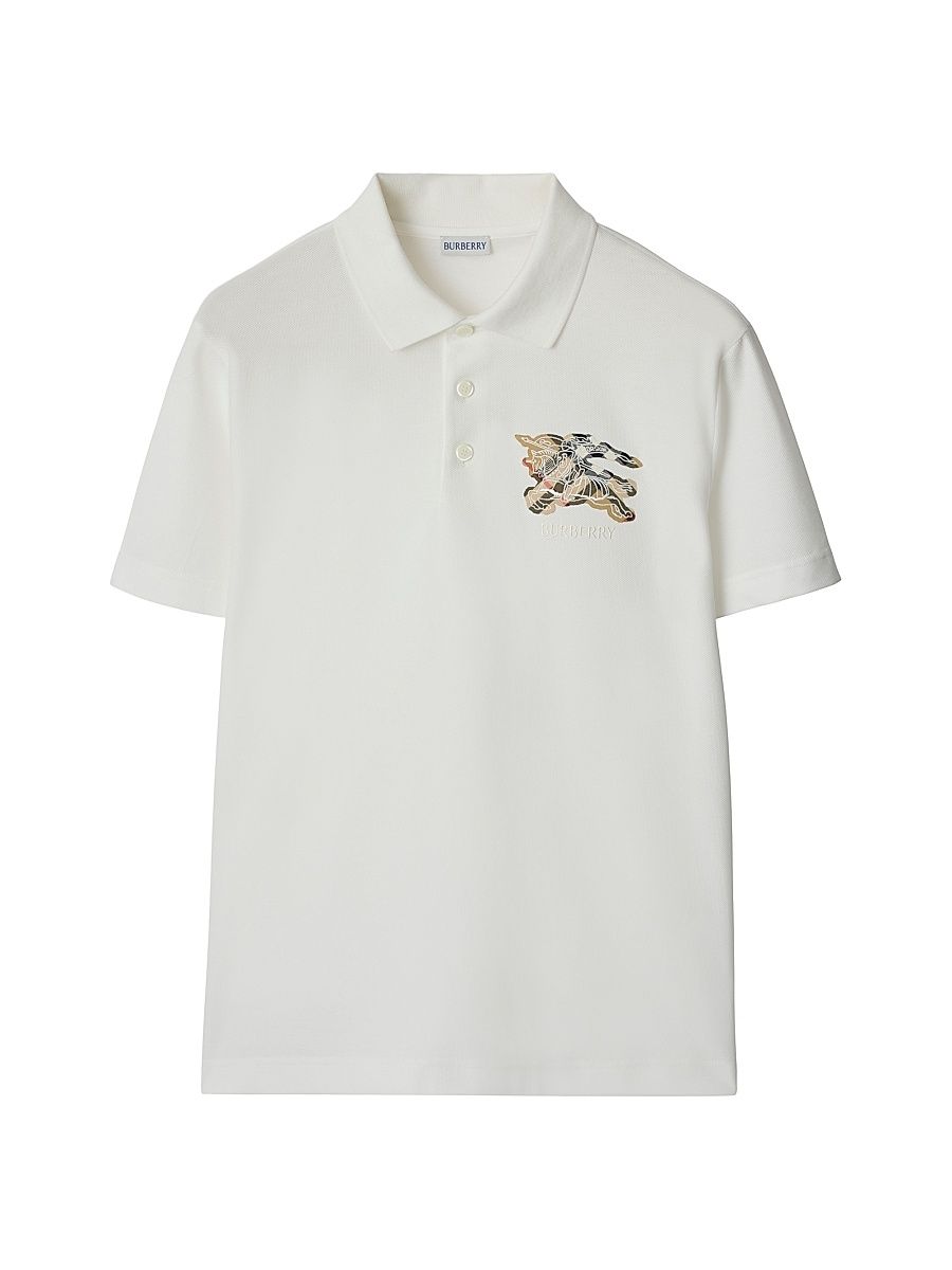 Men's Evan EKD-Patch Cotton Polo Shirt - Chalk - Size XXL