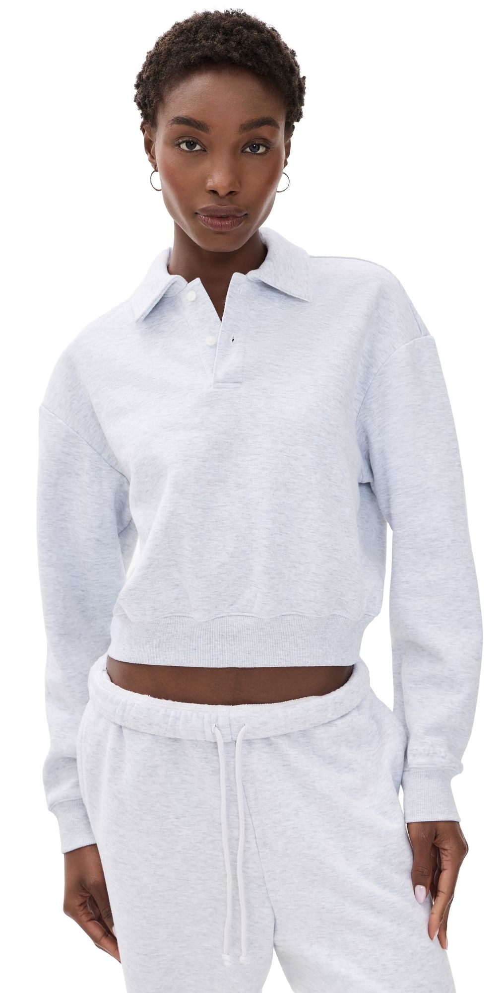 SKIMS Polo Sweatshirt Light Heather Grey L