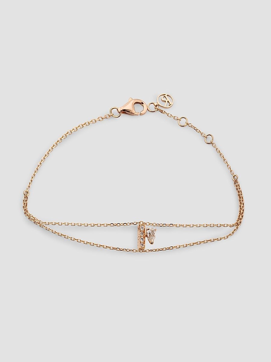Women's Letters 18K Rose Gold & 0.20 TCW Diamond Bracelet - Pink Gold