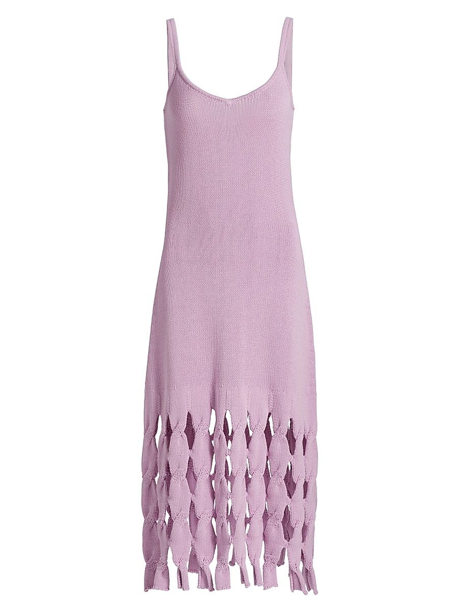Women's Alex Cable-Knit Scoopneck Midi-Dress - Water Hyacinth - Size Medium