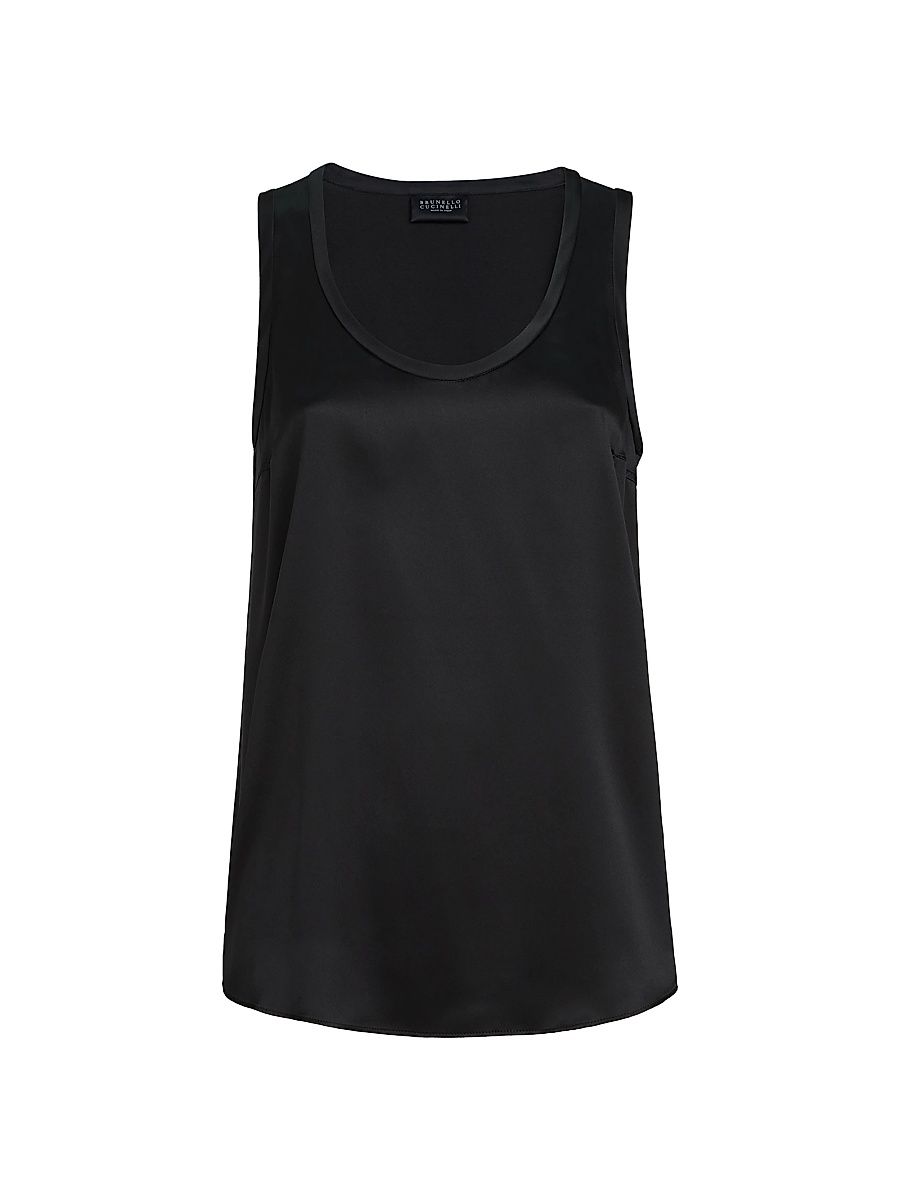 Women's Stretch Silk Satin Reversible Top - Black - Size XXXL