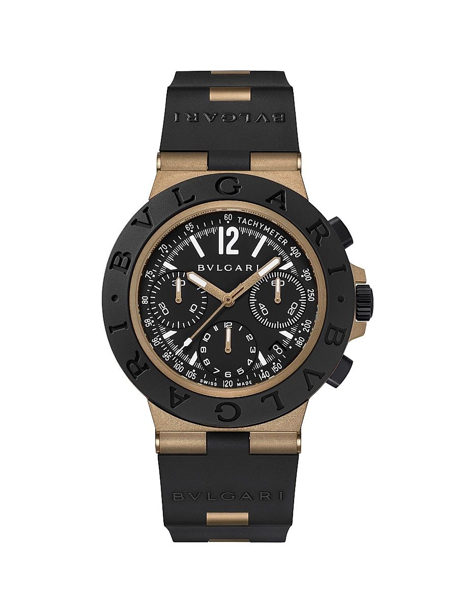 Men's BVLGARI BVLGARI Titanium, Aluminum & Rubber Chronograph Watch/41MM - Black