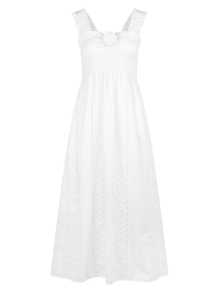 Women's The Rosetta Nap Dress - White Broderie Voile - Size XXXL