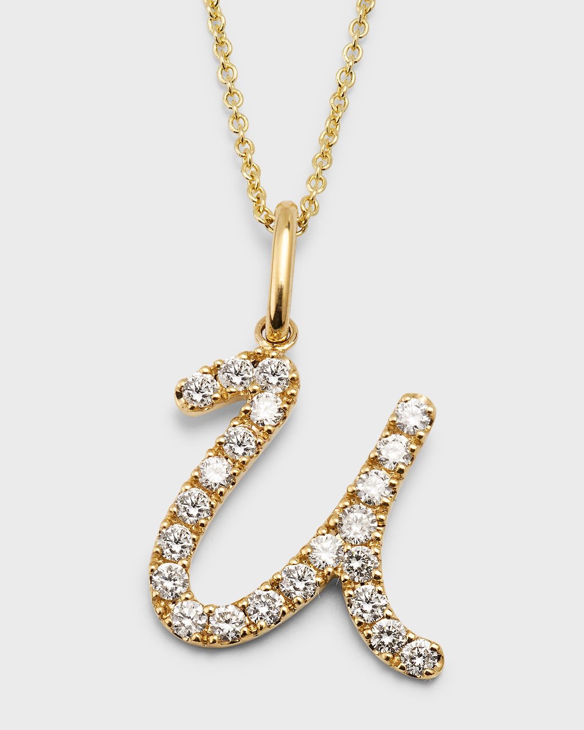 14k Diamond Pave Initial Necklace