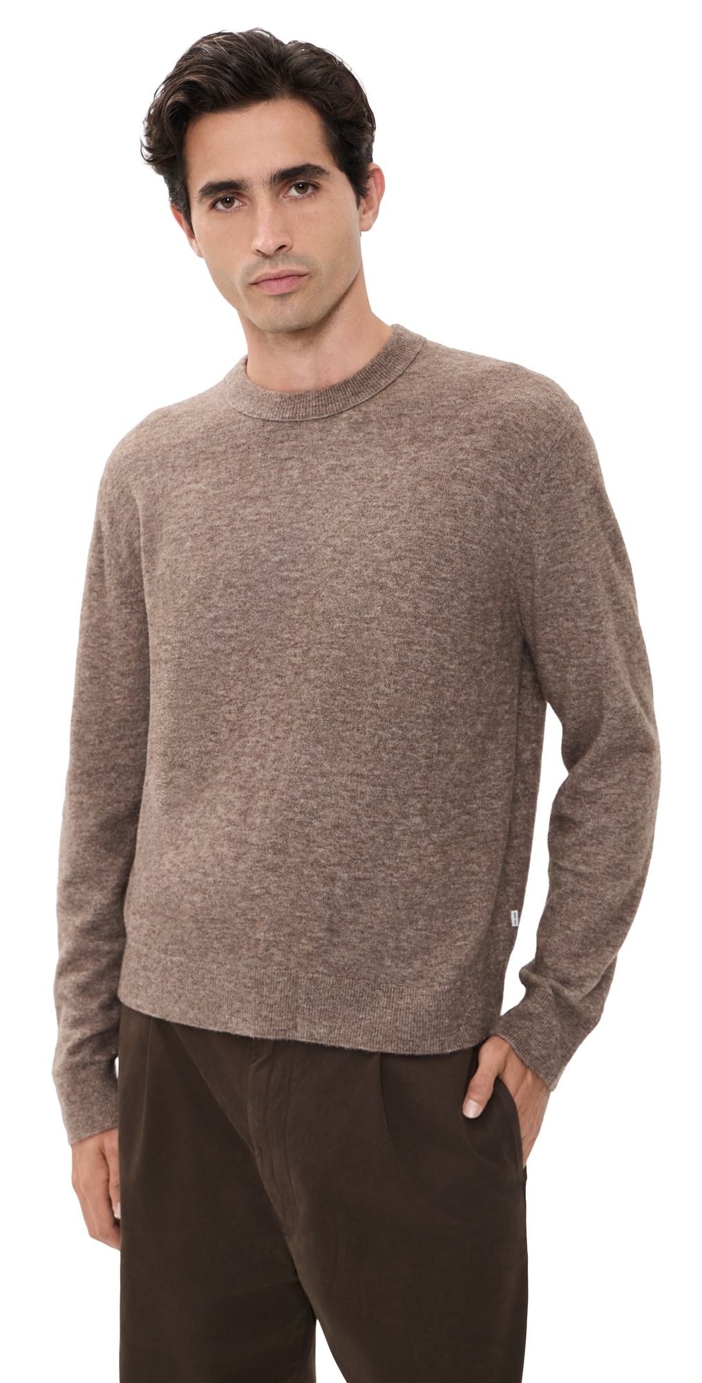 NN07 Gavin Boucle Knit Crewneck Sweater Desert Clay S