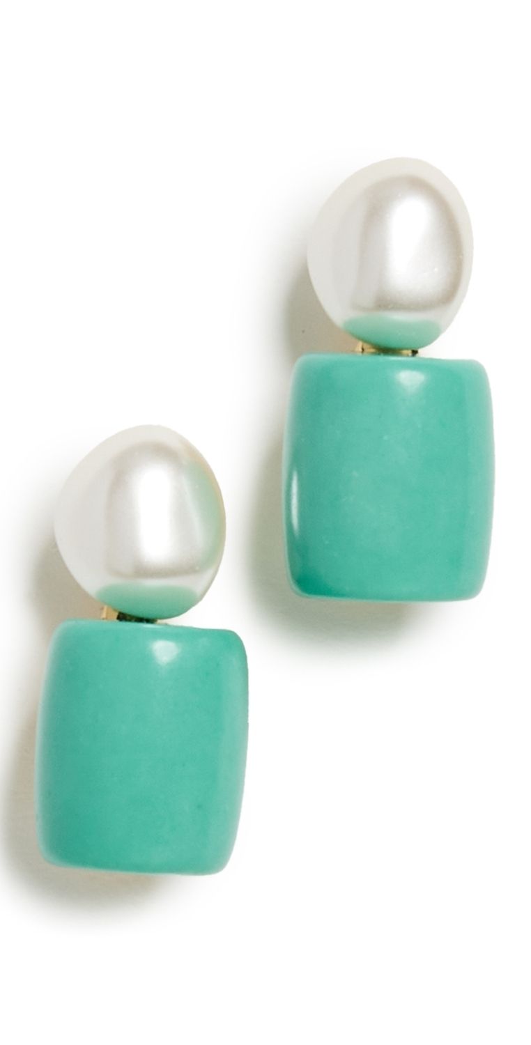 Lele Sadoughi Pebble Stud Earrings Turquoise Sea One Size