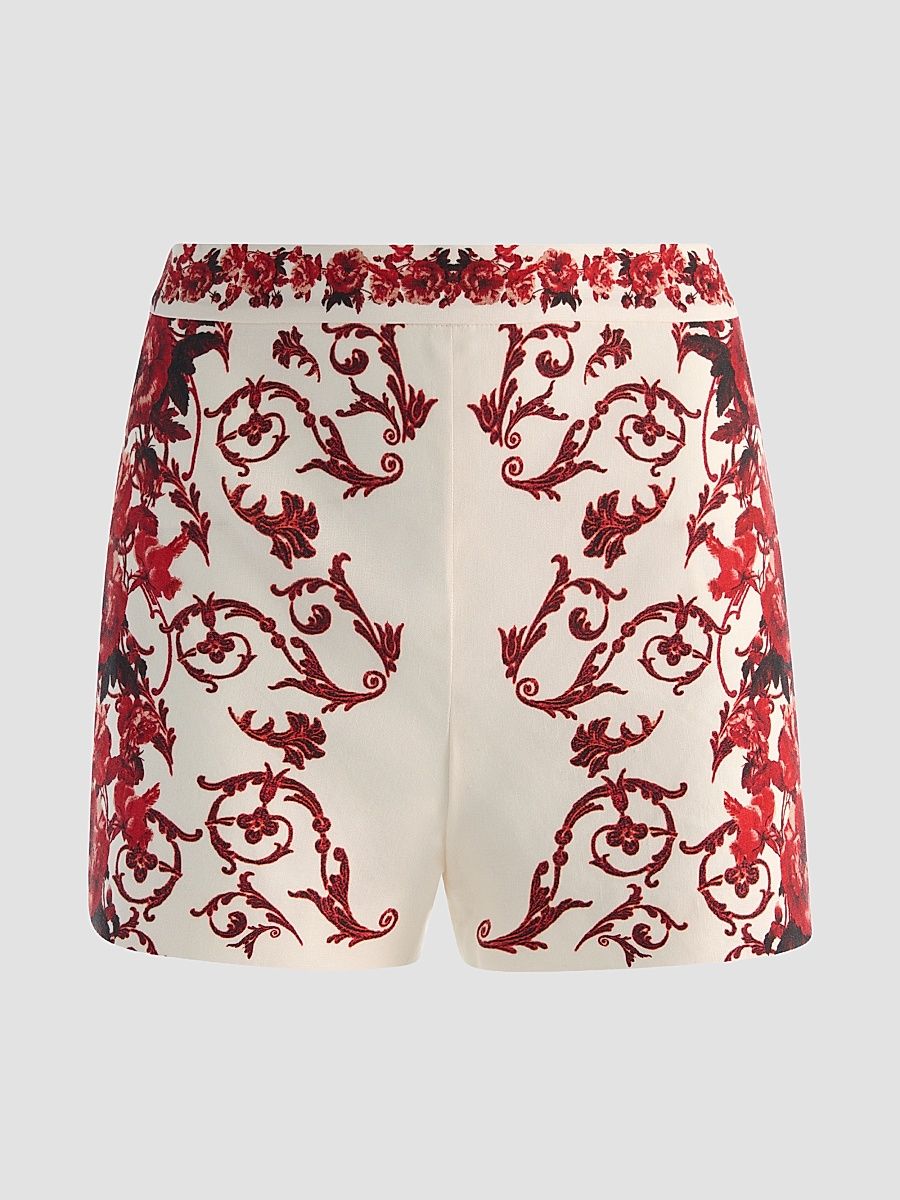 Women's Hera Linen-Blend High-Rise Shorts - Winding Road - Size 14