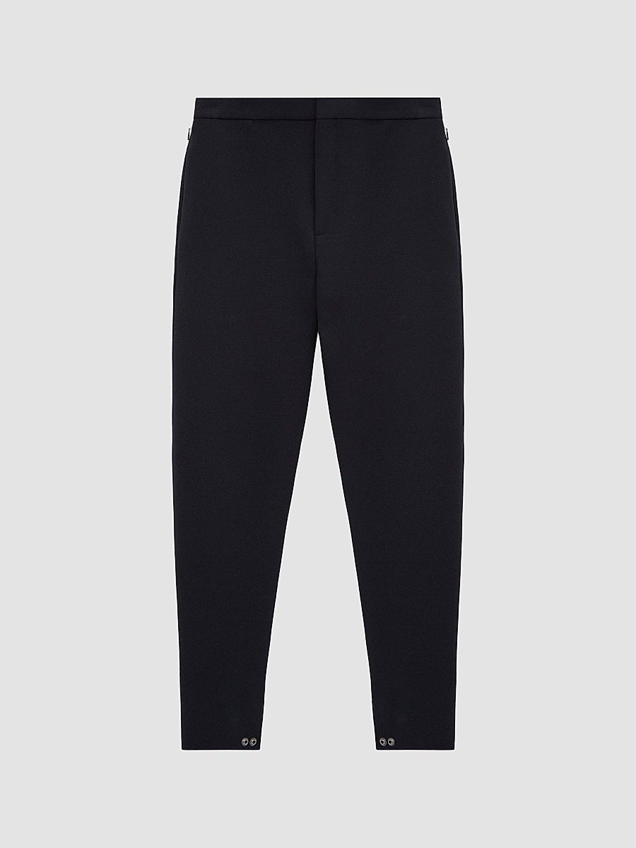 LOEWE Men's Flat-Front Tapered Trousers - Black - Size 38
