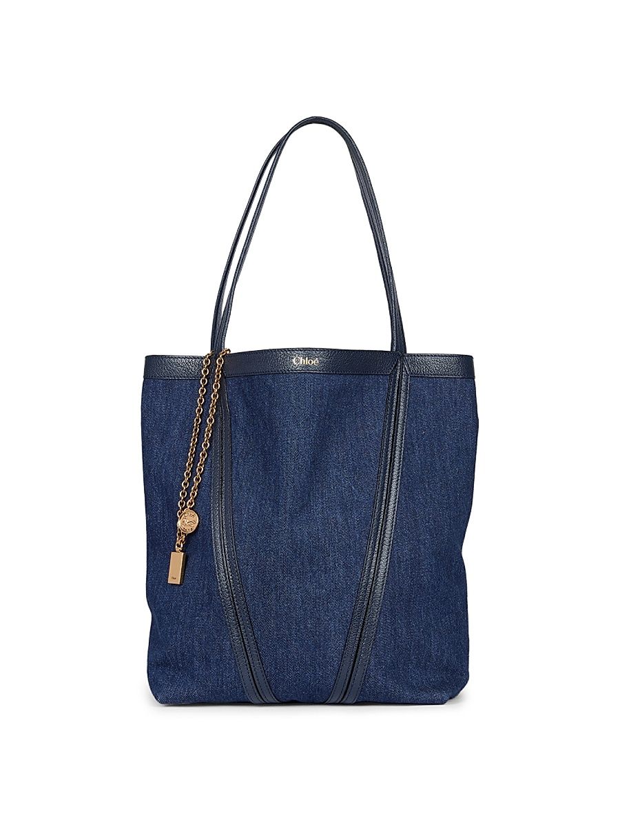 Women's Medium Spin Denim Tote Bag - Submarine Blue