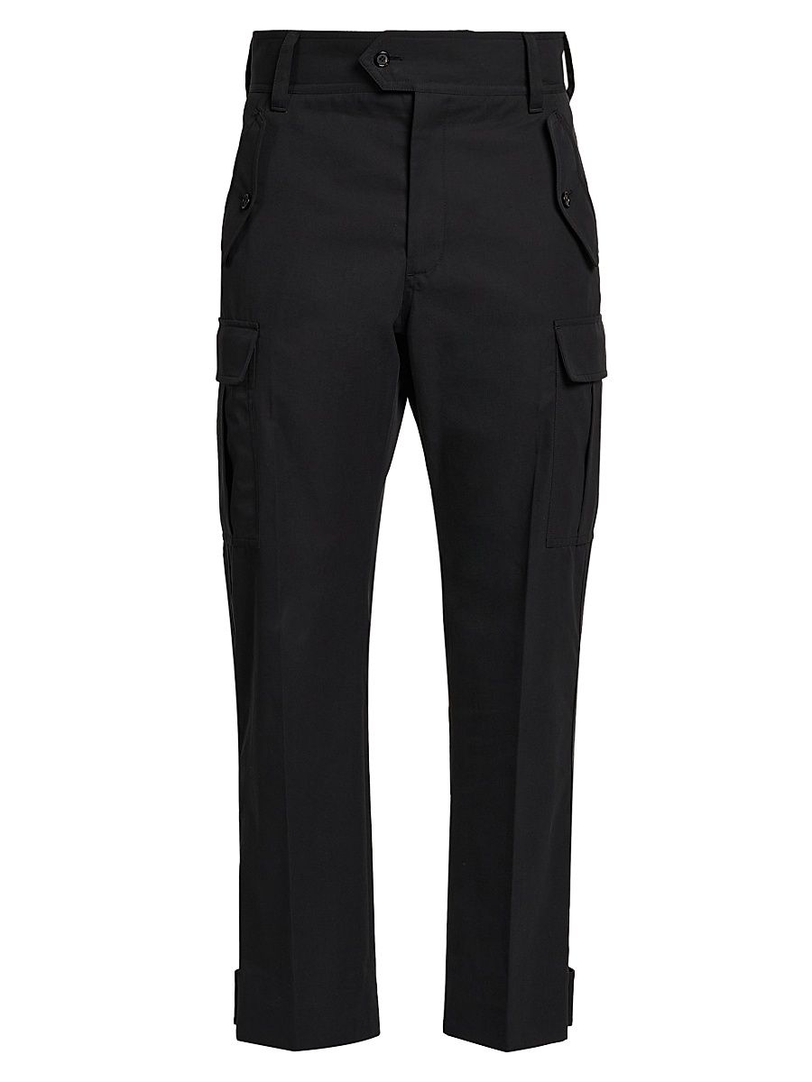 Men's Straight-Leg Cargo Trousers - Black - Size 32