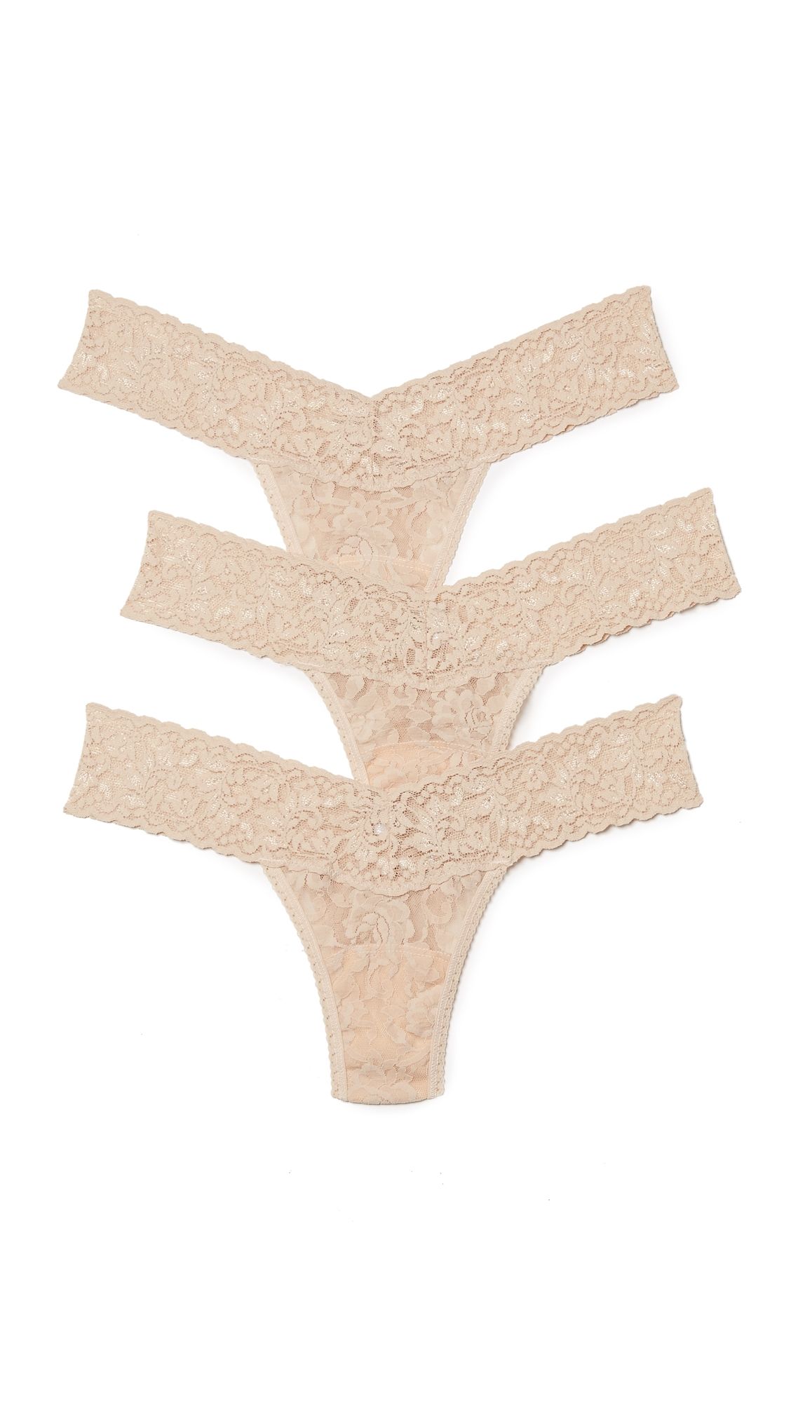 Hanky Panky Signature Lace Low Rise Thong 3 Pack Chai One Size