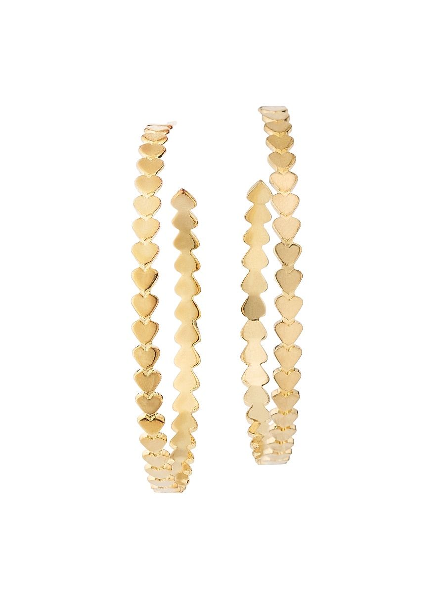 Women's Drea 14K-Gold-Plated Heart Hoop Earrings