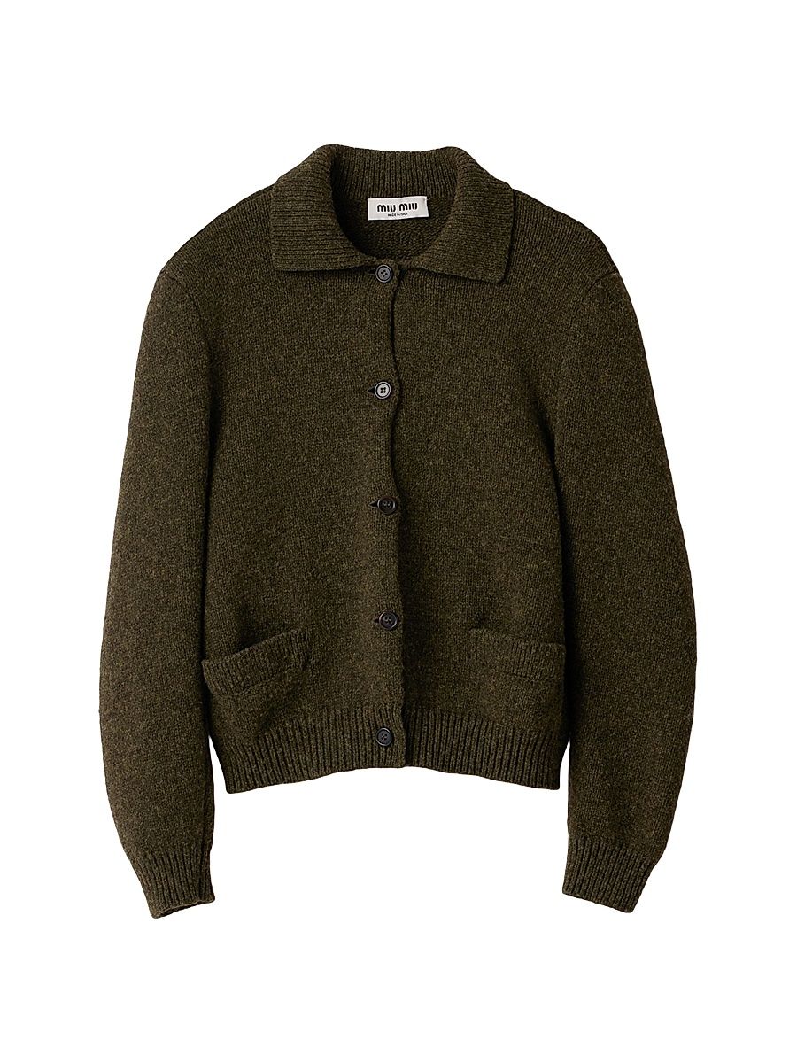 Women's Wool Cardigan - Green - Size 10