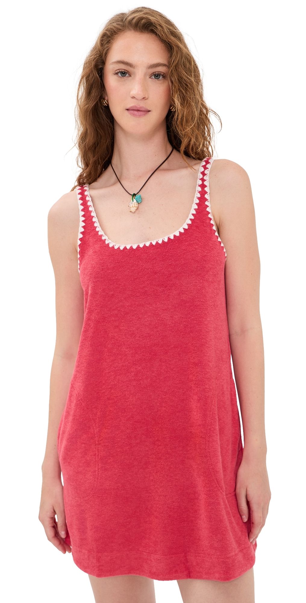 Marine Layer Towel Terry Dress Red XS