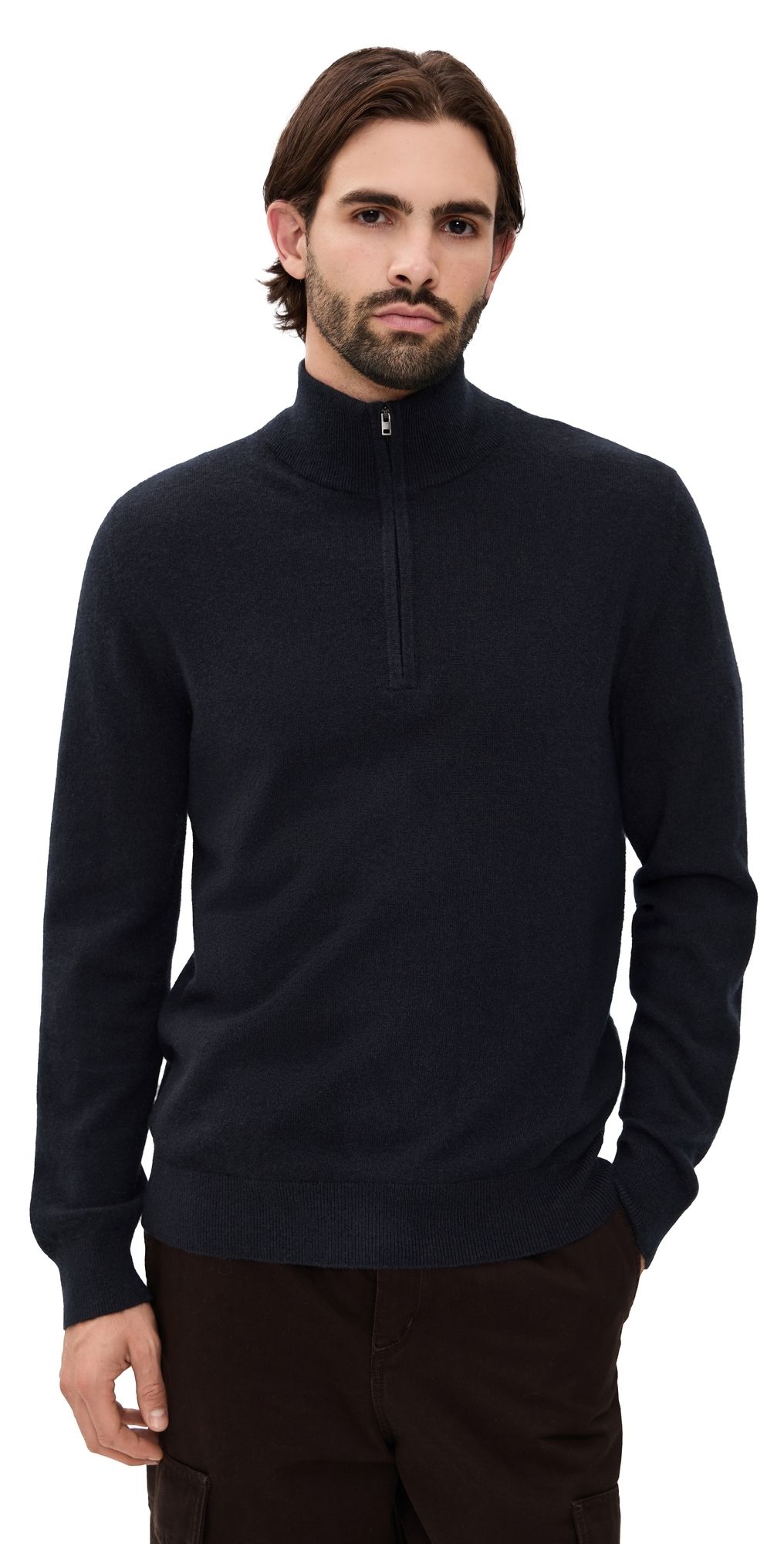 Vince Cashmere Quarter Zip Sweater Coastal M