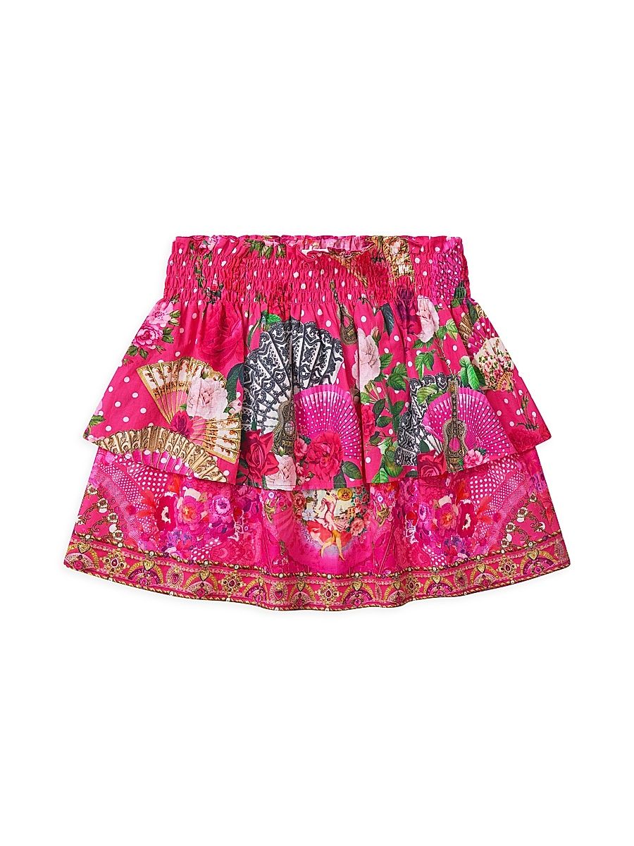 Little Girl's & Girl's Printed Layered Miniskirt - Rose - Size 4