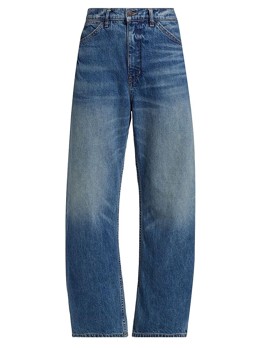 Women's Tribeca Tapered Wide-Leg Jeans - Rosebowl Wash - Size 30