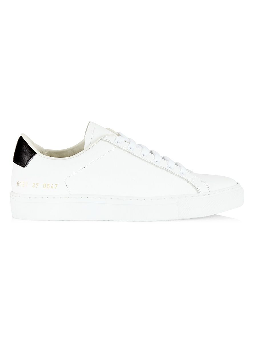 Women's Common Projects Retro Classic Low-Top Sneakers - White Black - Size 10